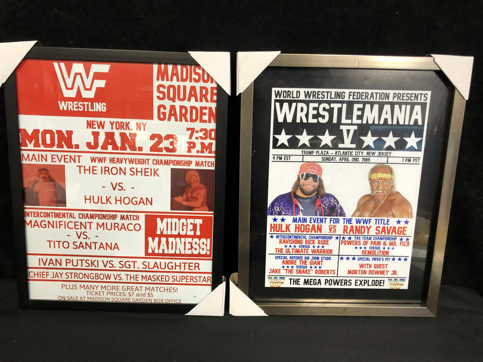 WRESTLEMANIA 12X15 CUSTOM FRAMED REPRINT POSTER LOT (1 of 1)