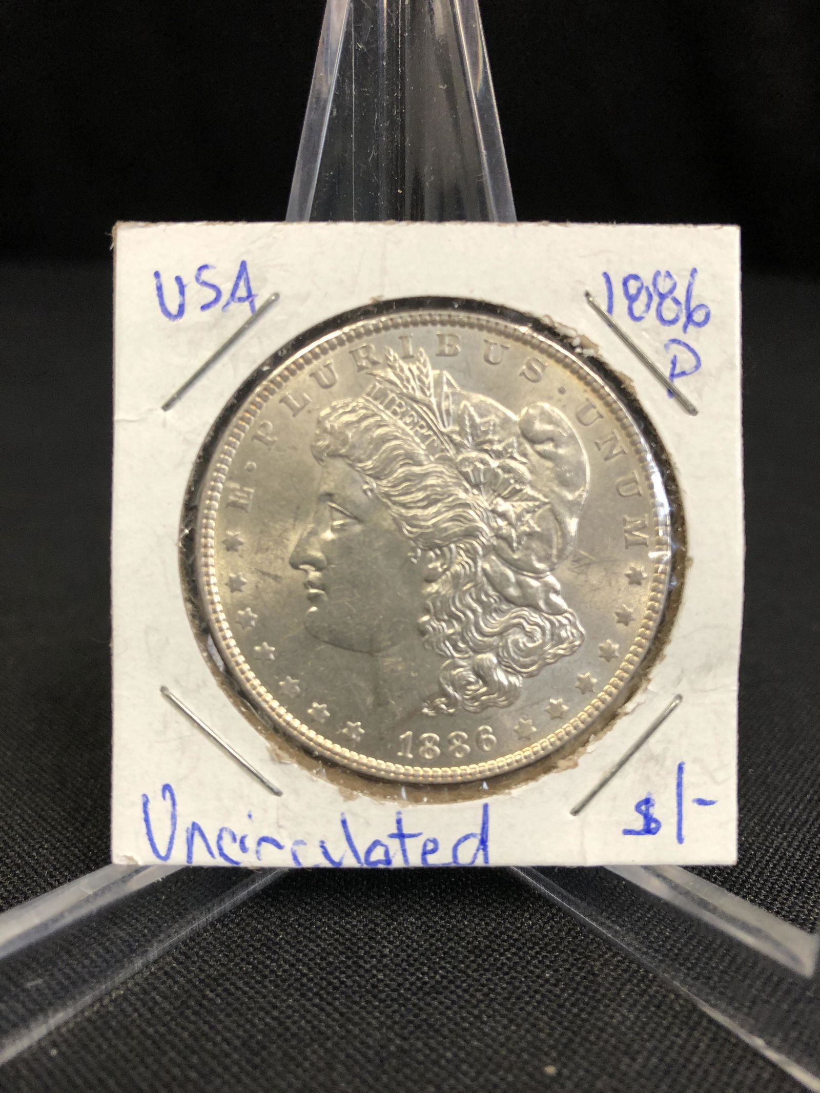 1886 USA MORGAN SILVER DOLLAR (PHILADELPHIA MINTED) Unc (1 of 1)