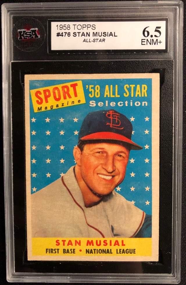 1958 Topps #476 STAN MUSIAL ALL STAR (KSA 6.5) (1 of 2)