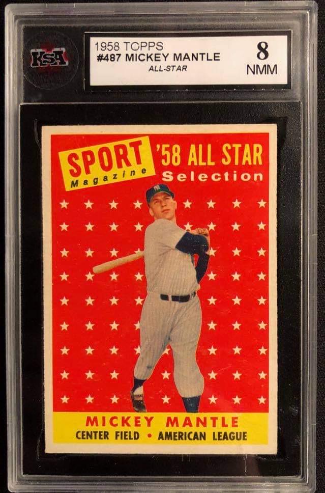 1958 TOPPS #487 MICKEY MANTLE ALL-STAR (KSA 8) (1 of 2)