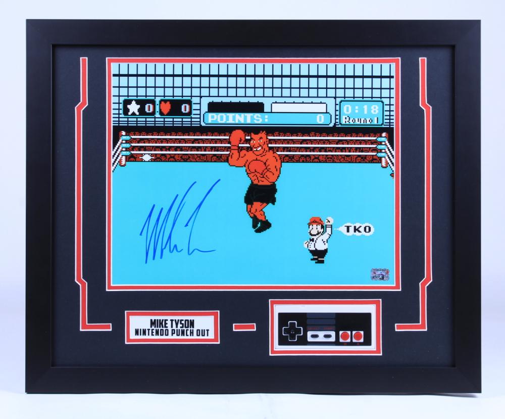 MIKE TYSON SINED PUNCH OUT FRAMED DISPLAY (FITTERMAN: MIKE TYSON SINED PUNCH OUT FRAMED DISPLAY (FITTERMAN COA)