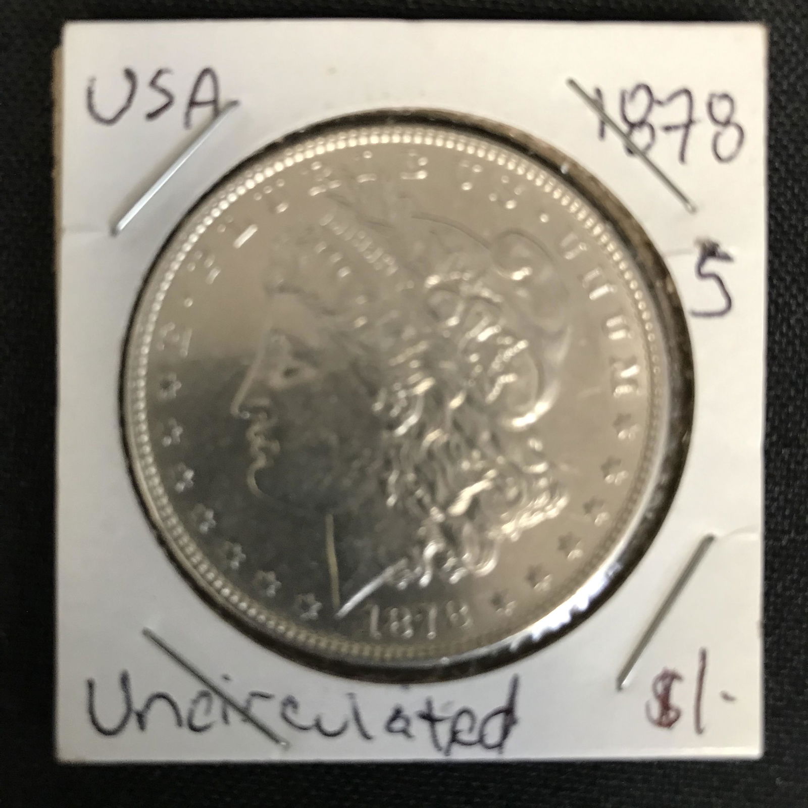 1878 USA MORGAN SILVER DOLLAR (UNCIRCULATED) (1 of 1)