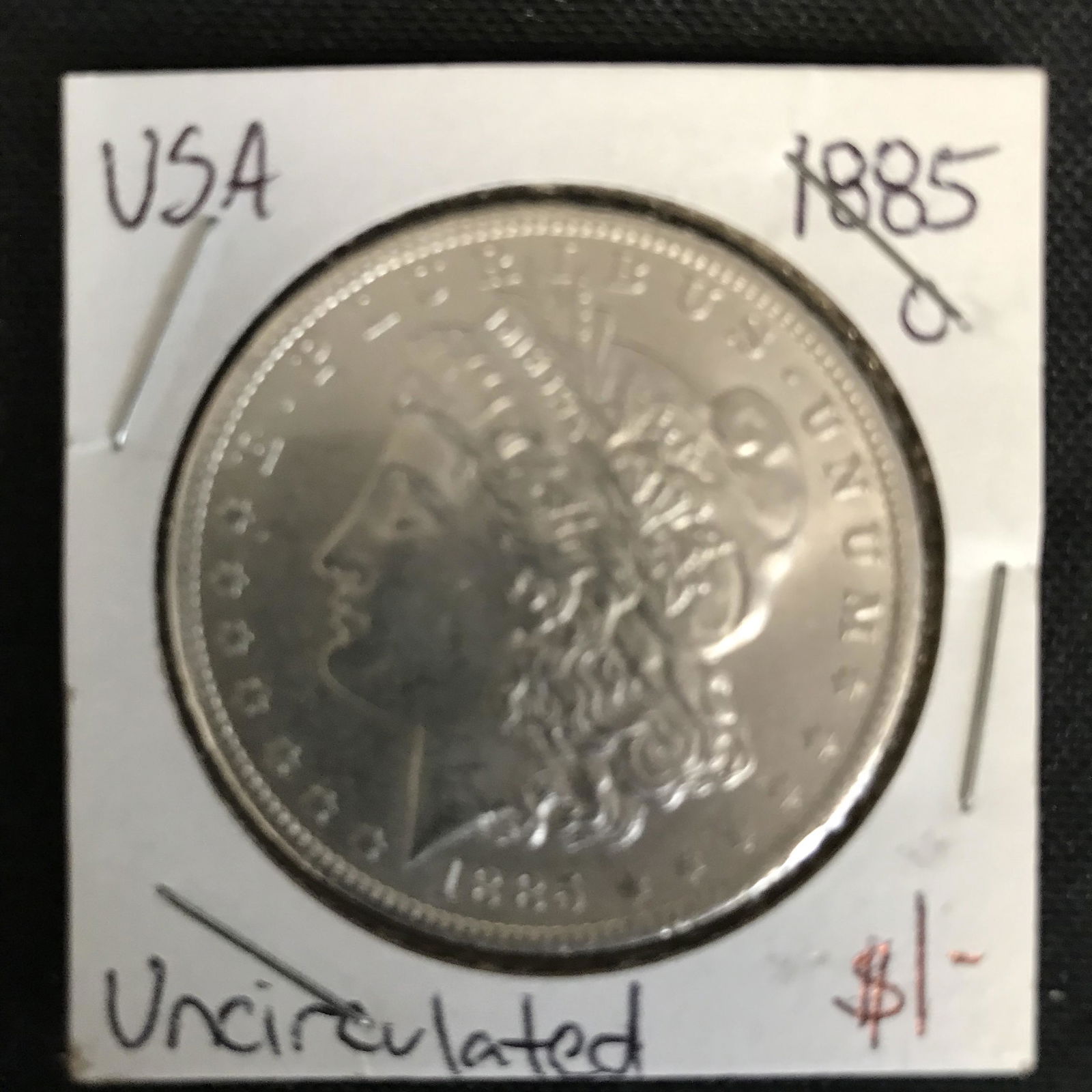 1885 USA MORGAN SILVER DOLLAR (UNCIRCULATED) (1 of 1)