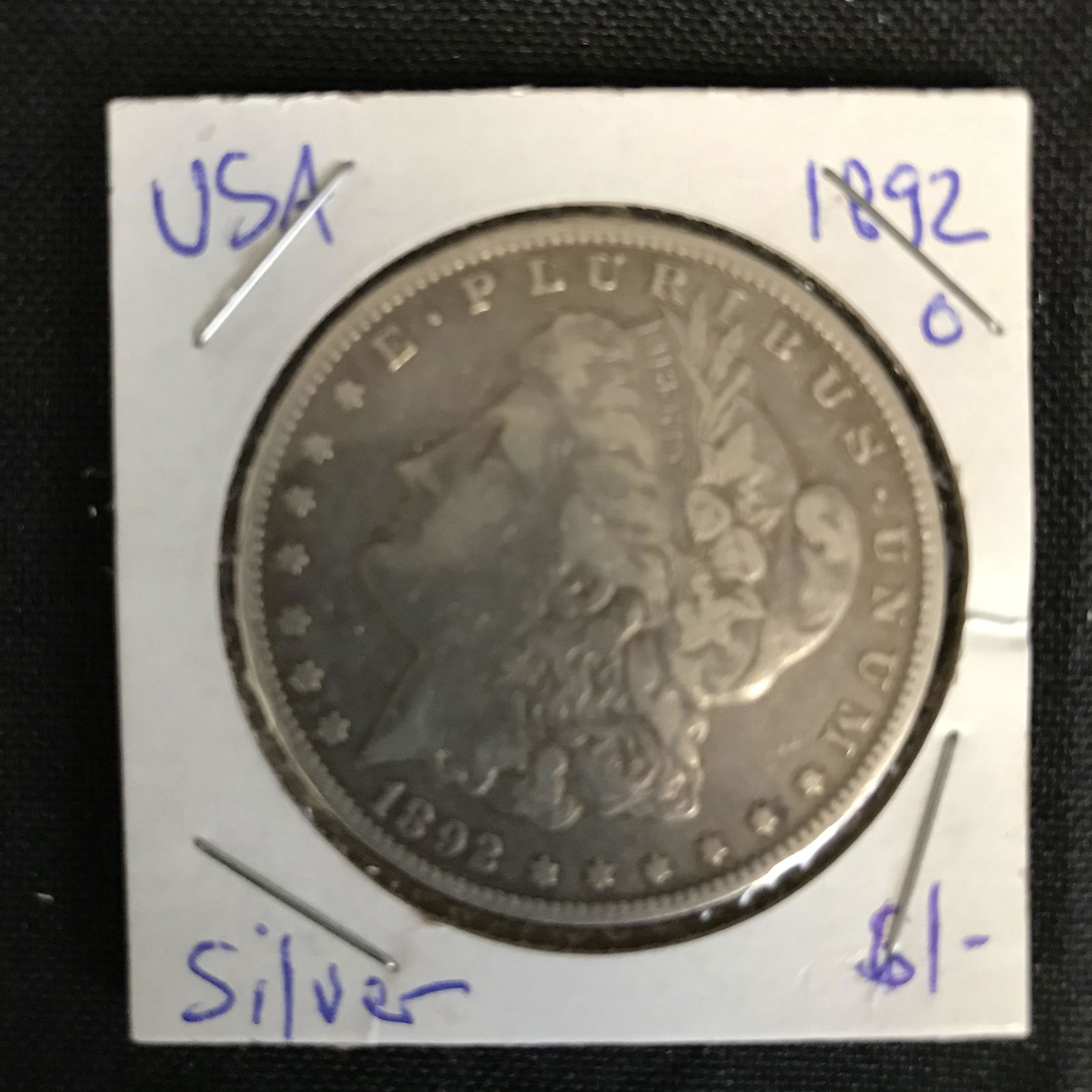 1892 USA MORGAN SILVER DOLLAR: 1892 USA MORGAN SILVER DOLLAR