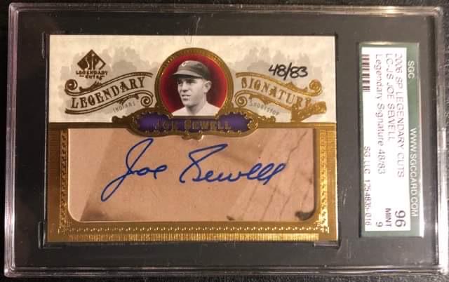 2006 SP LEGENDARY CUTS JOE SEWELL LEGENDARY SIGNATURE (1 of 2)