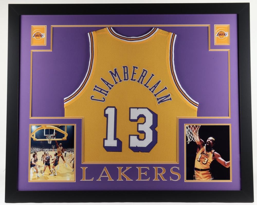 WILT CHAMBERLAIN FRAMED LOS ANGELES LAKERS BASKETBALL (1 of 1)