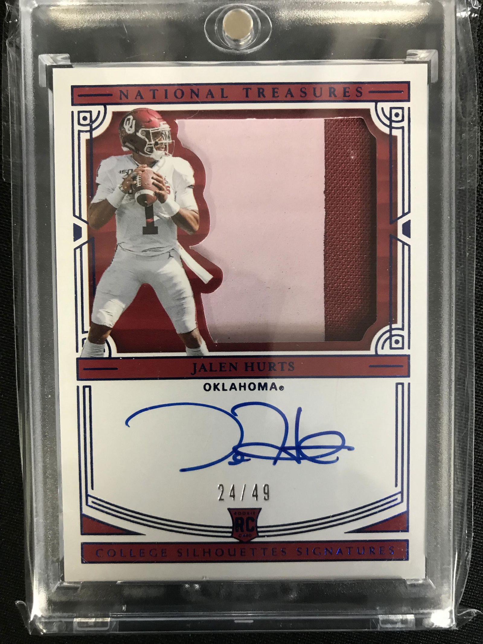 2020 National Treasures Collegiate Jalen Hurts RPA /49 (1 of 2)