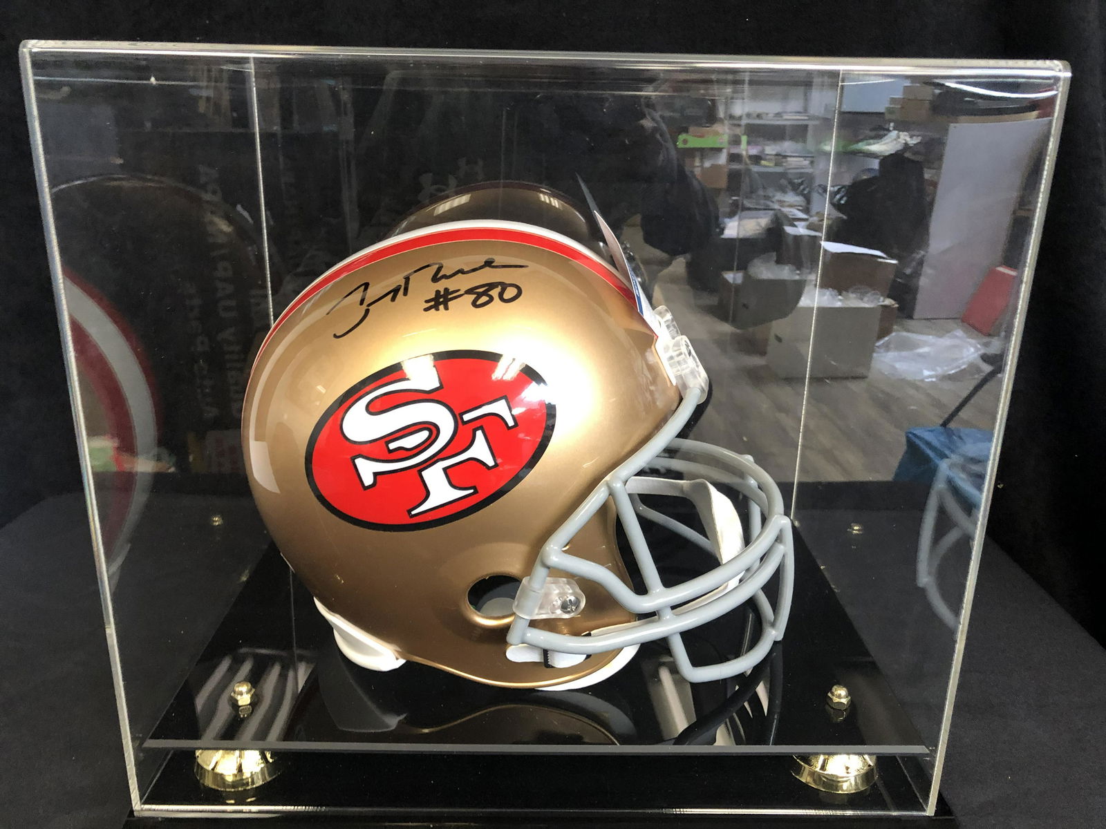 JERRY RICE SIGNED SAN FRANCISCO 49ERS FULL-SIZE REP HEL (1 of 3)