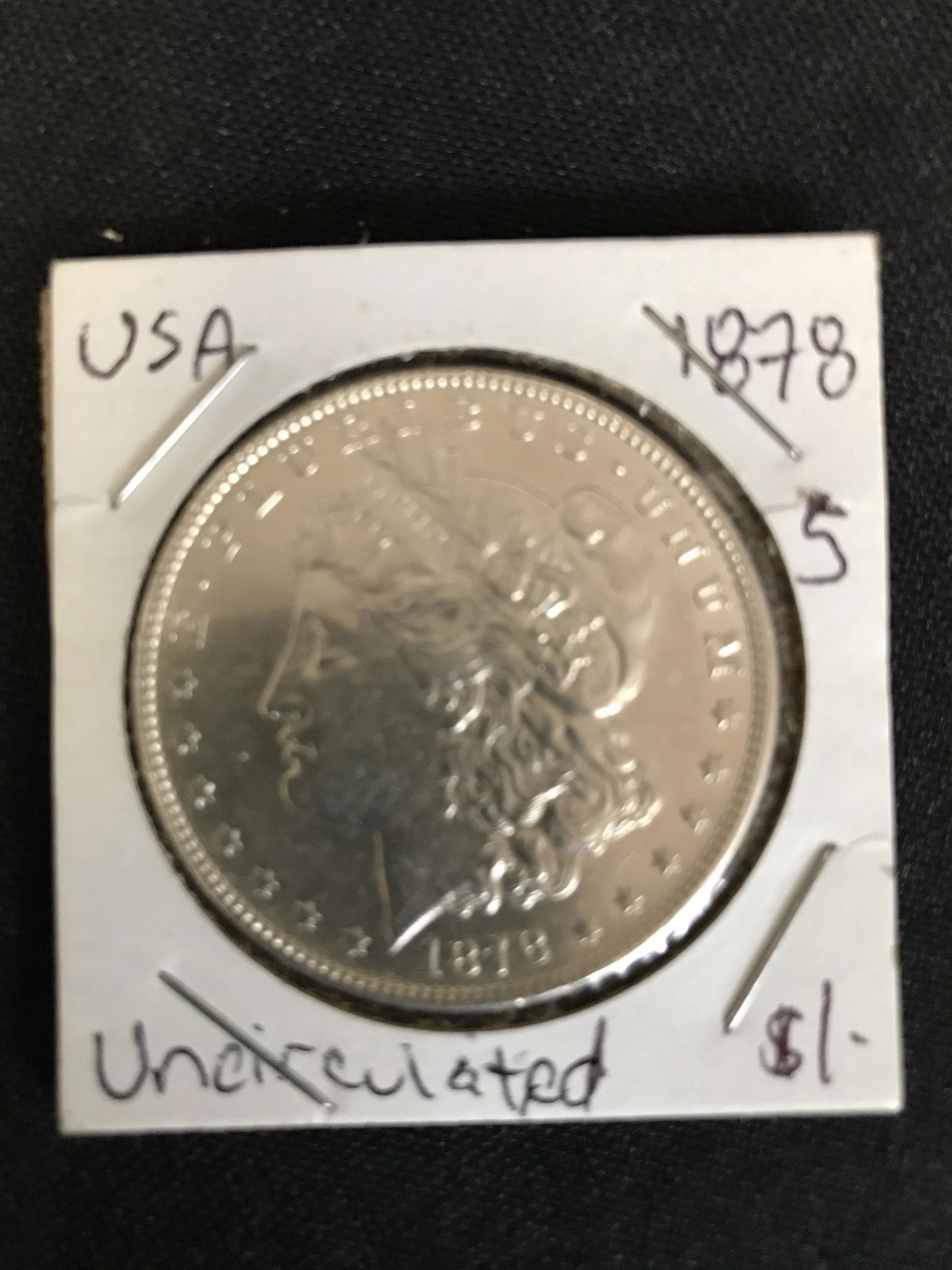 1878 USA MORGAN SILVER DOLLAR (SAN FRANCISCO MINTED) (1 of 1)