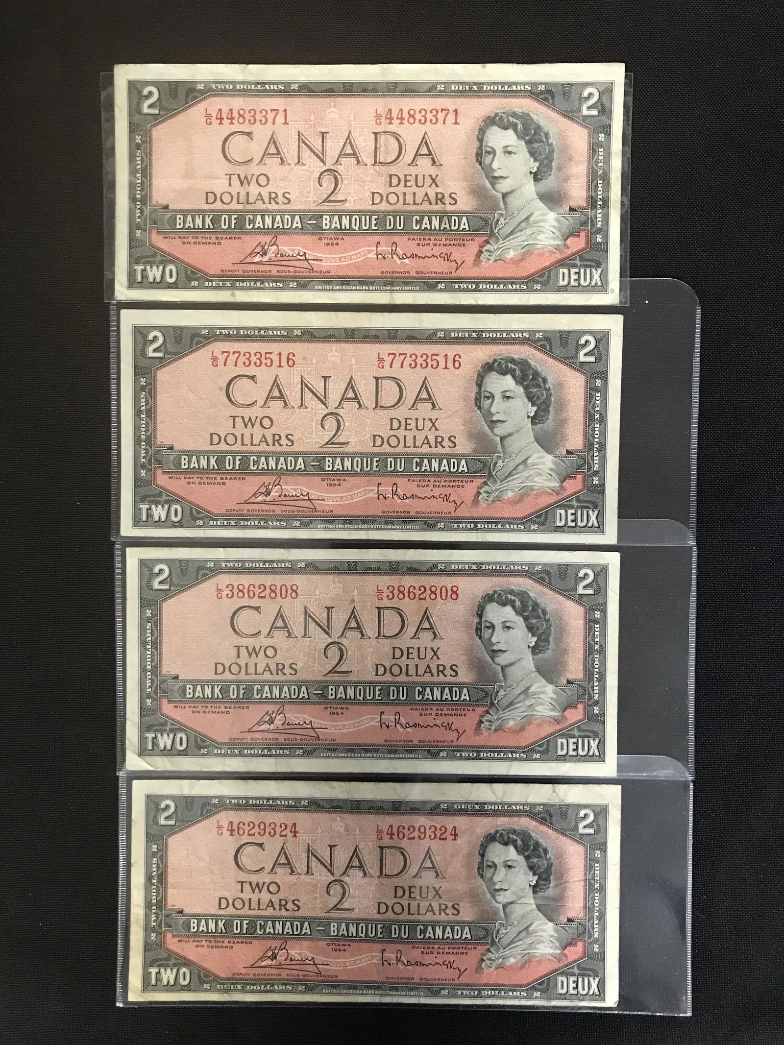 1954 Canada $2 Dollar Bank Notes (X4) (1 of 2)