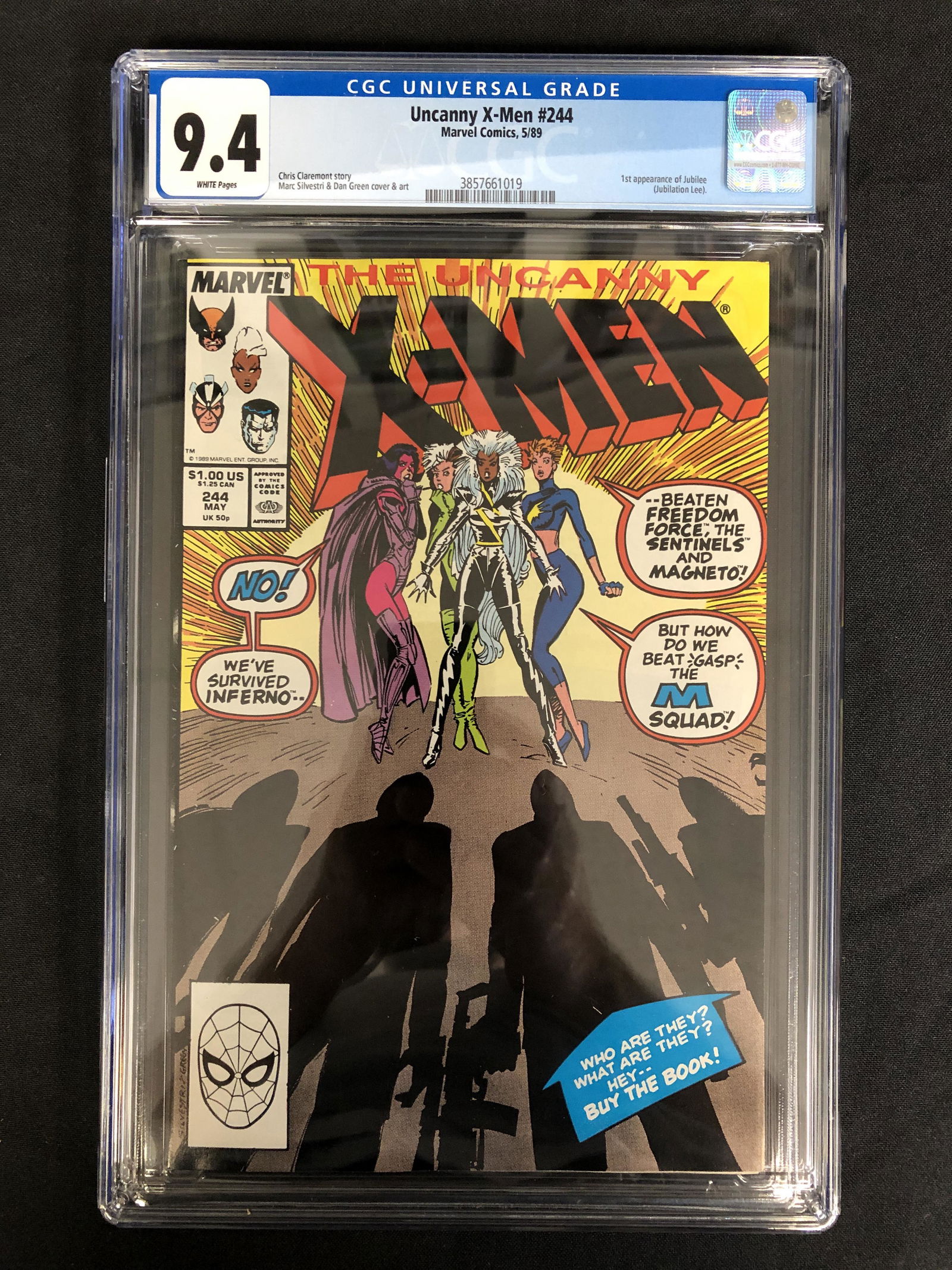 UNCANNY X-MEN #244 (CGC 9.4) MARVEL COMICS 1989 (1 of 1)