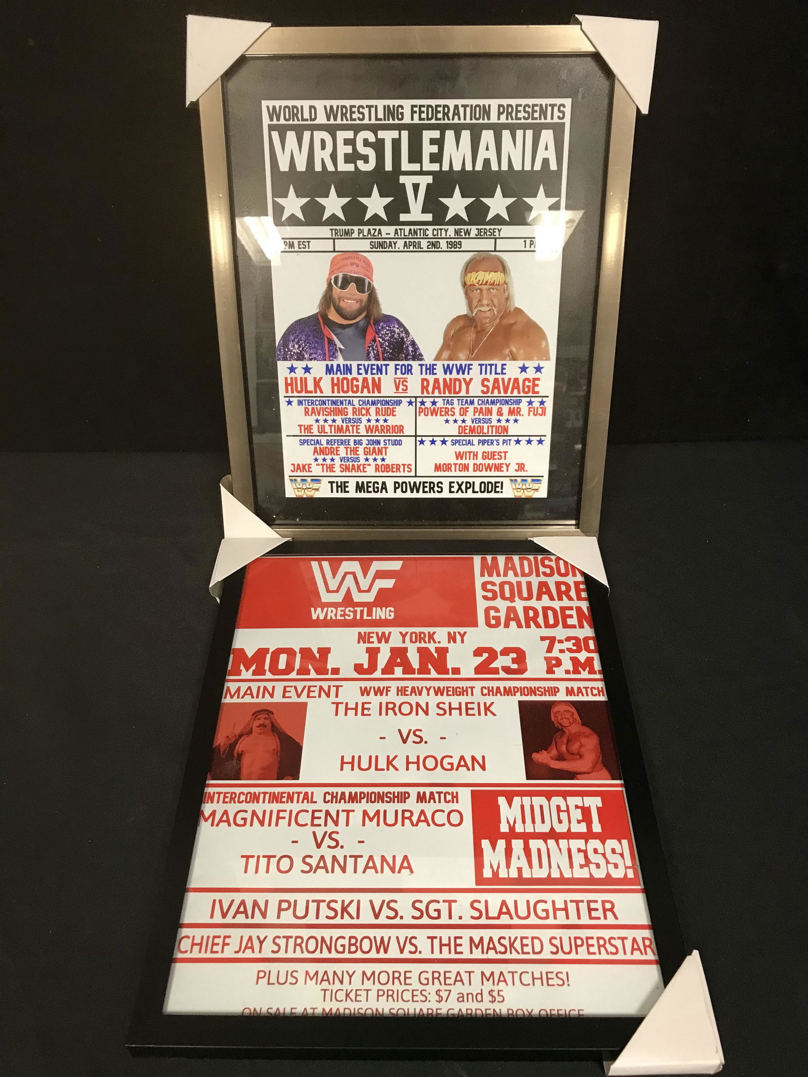 WWF WRESTLING 12X15 CUSTOM FRAMED PHOTOS (1 of 1)