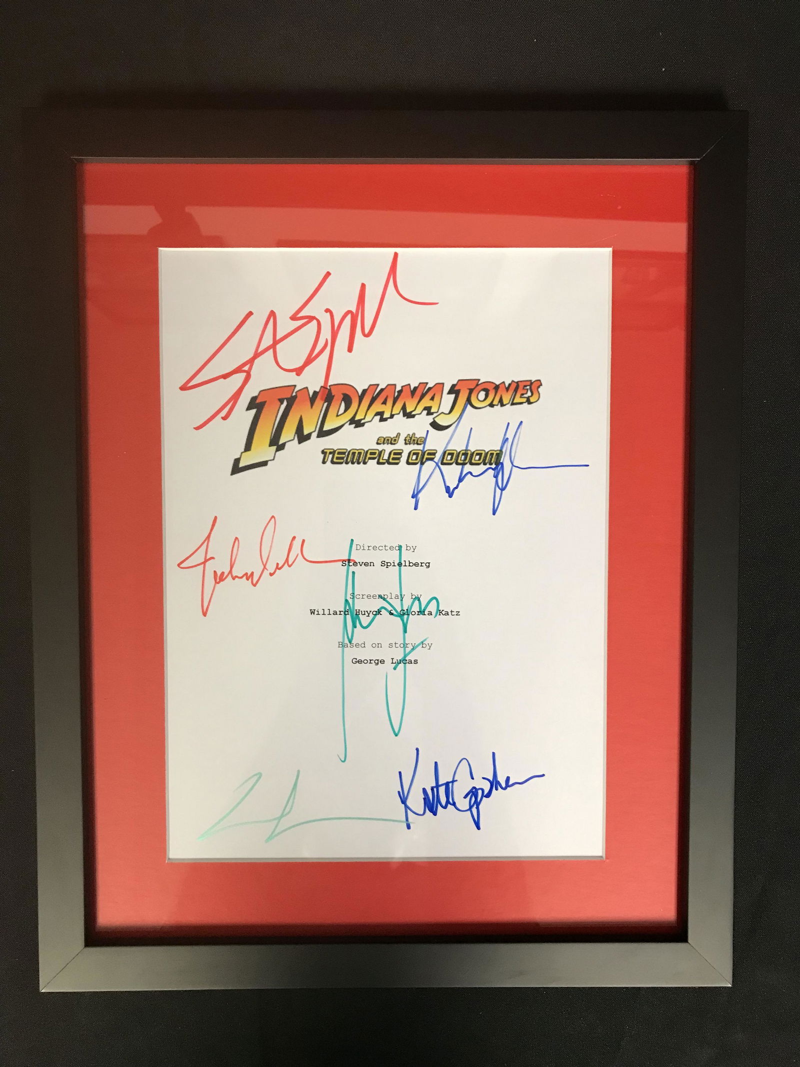 MULTI-SIGNED INDIANA JONES AND THE TEMPLE OF DOOM FRAME (1 of 2)