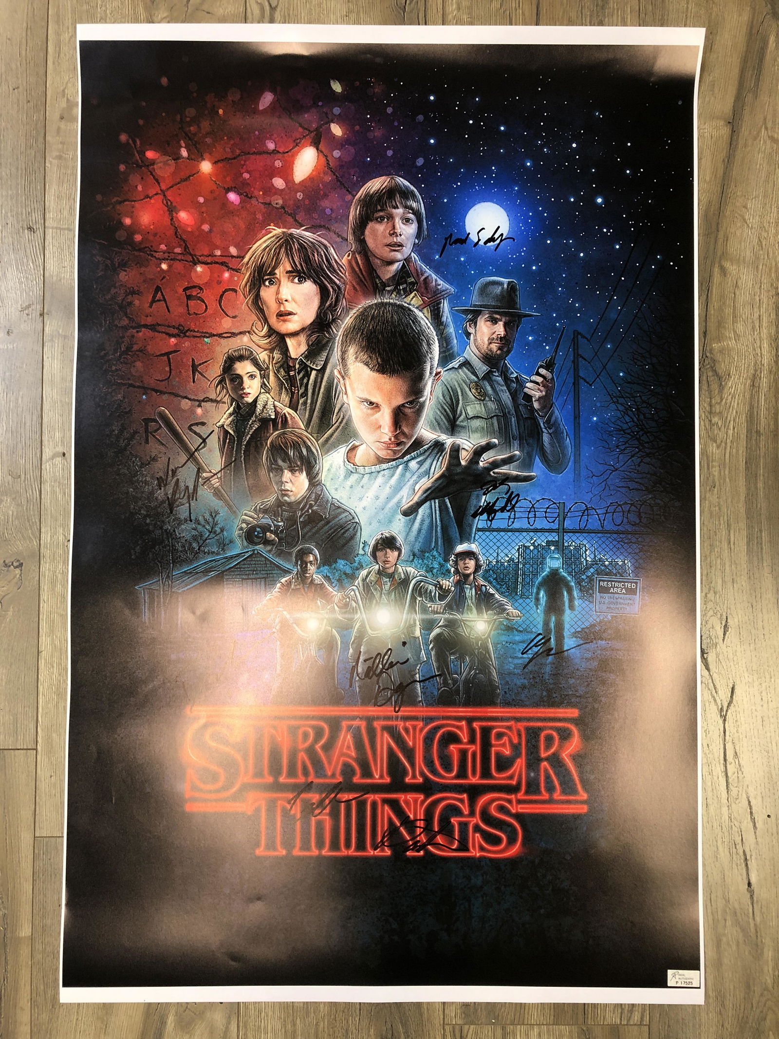 MULTI-SIGNED STRANGER THINGS 24X36 POSTER (RA COA) (1 of 2)