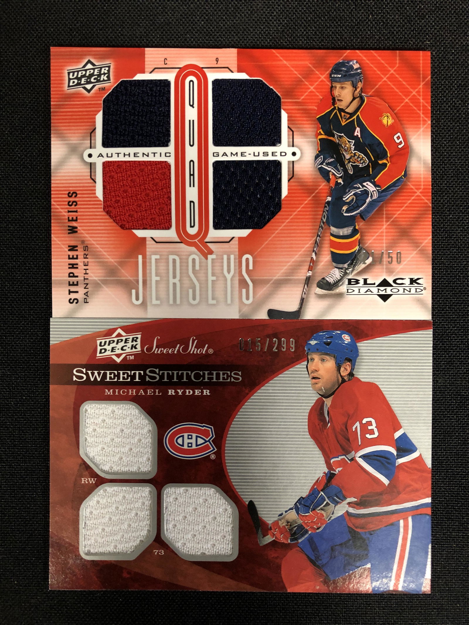 UPPER DECK HOCKEY GAME USED JERSEY CARD LOT (1 of 2)