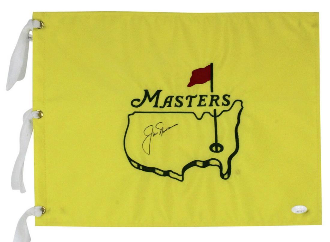 JACK NICKLAUS AUTHENTIC SIGNED MASTERS PIN FLAG (JSA (1 of 3)