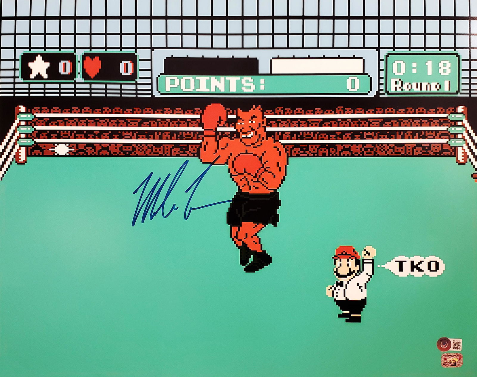 MIKE TYSON SIGNED 16x20 PUNCH-OUT PHOTO (BECKETT COA) (1 of 1)