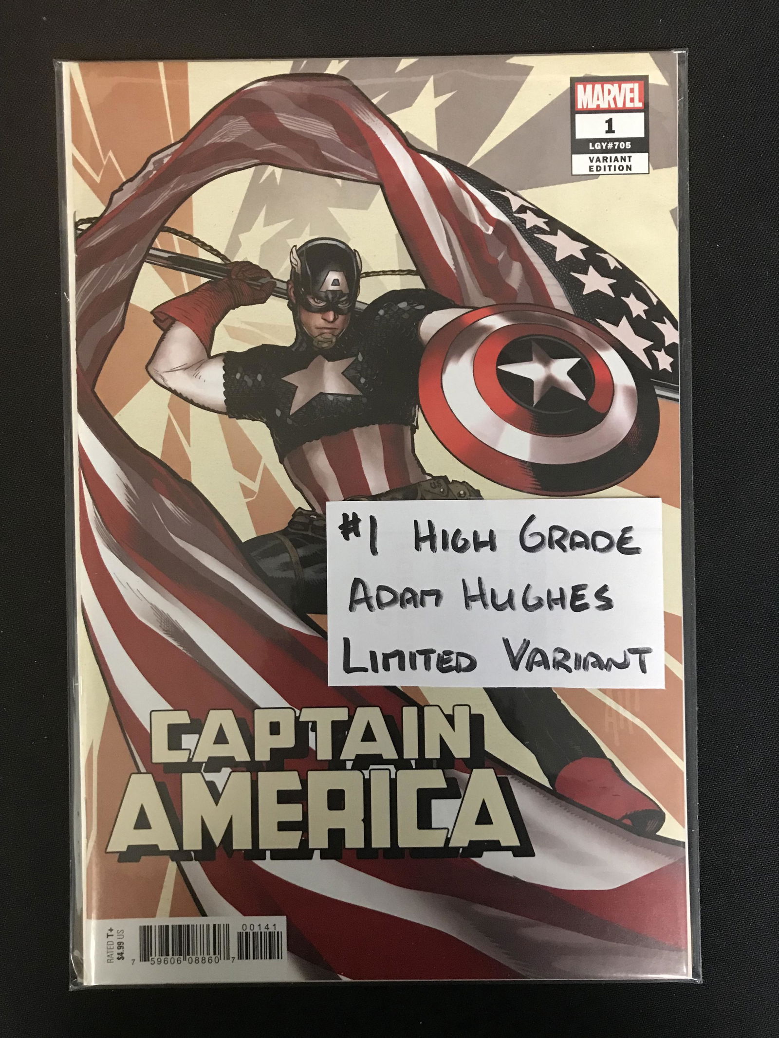 MARVEL COMICS CAPTAIN AMERICA NO. 1 ADAM HUGHES VARIANT (1 of 1)