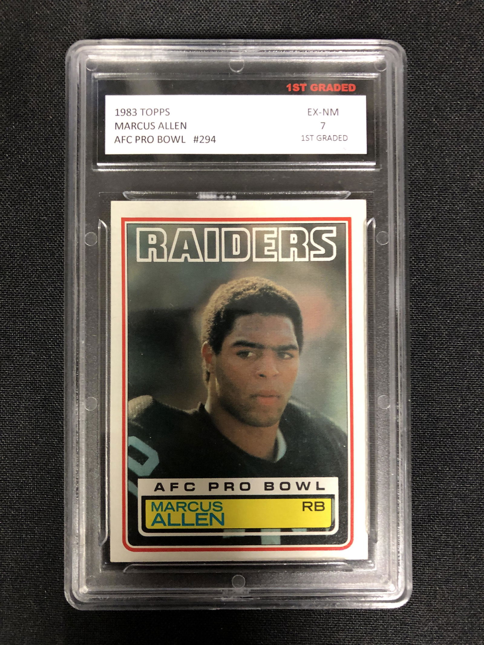 1983 TOPPS MARCUS ALLEN ROOKIE CARD ( PRO GRADE 7) (1 of 2)