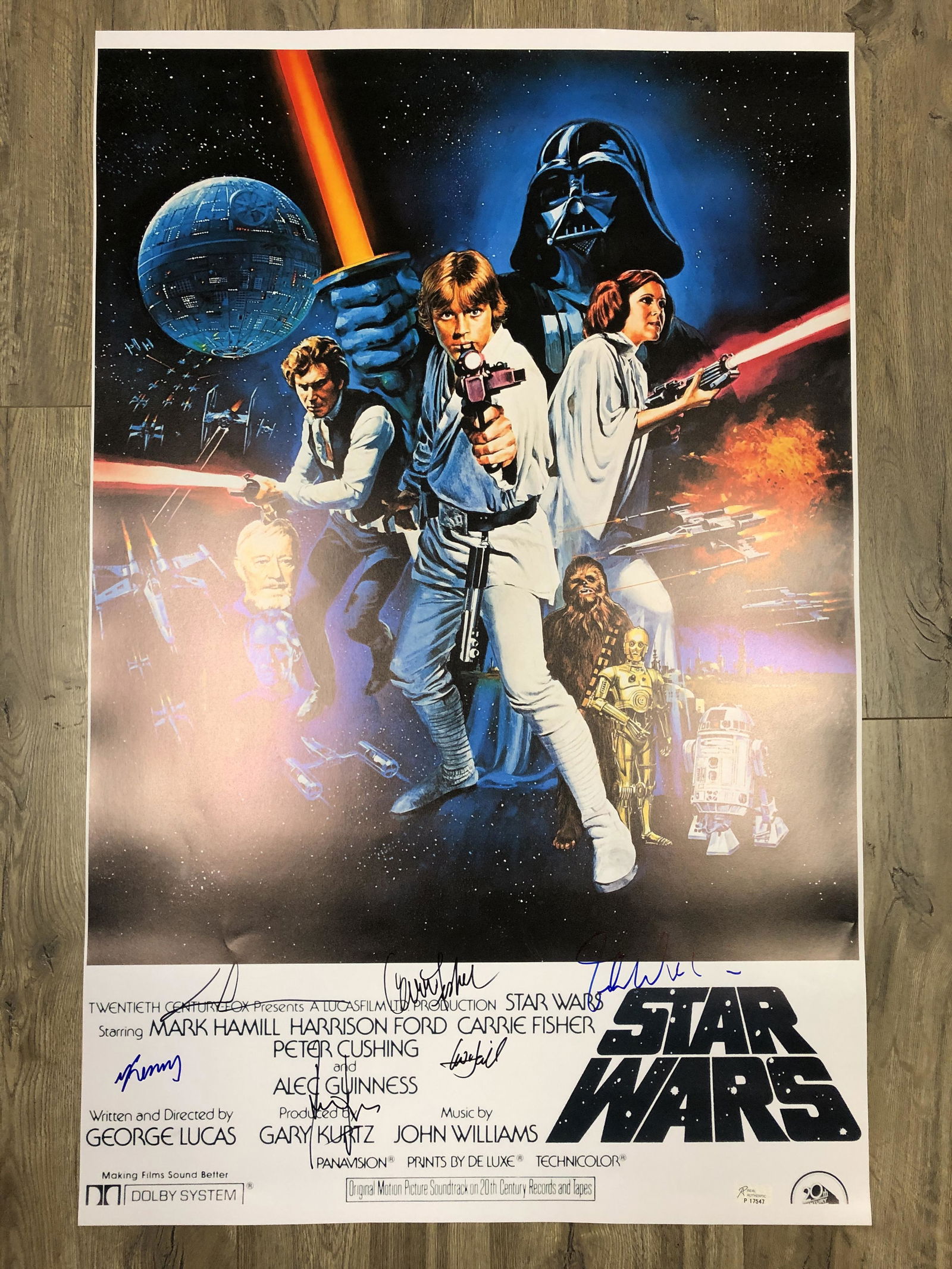 STAR WARS MULTI SIGNED 24 X 36 MOVIE POSTER ( RA COA) (1 of 2)