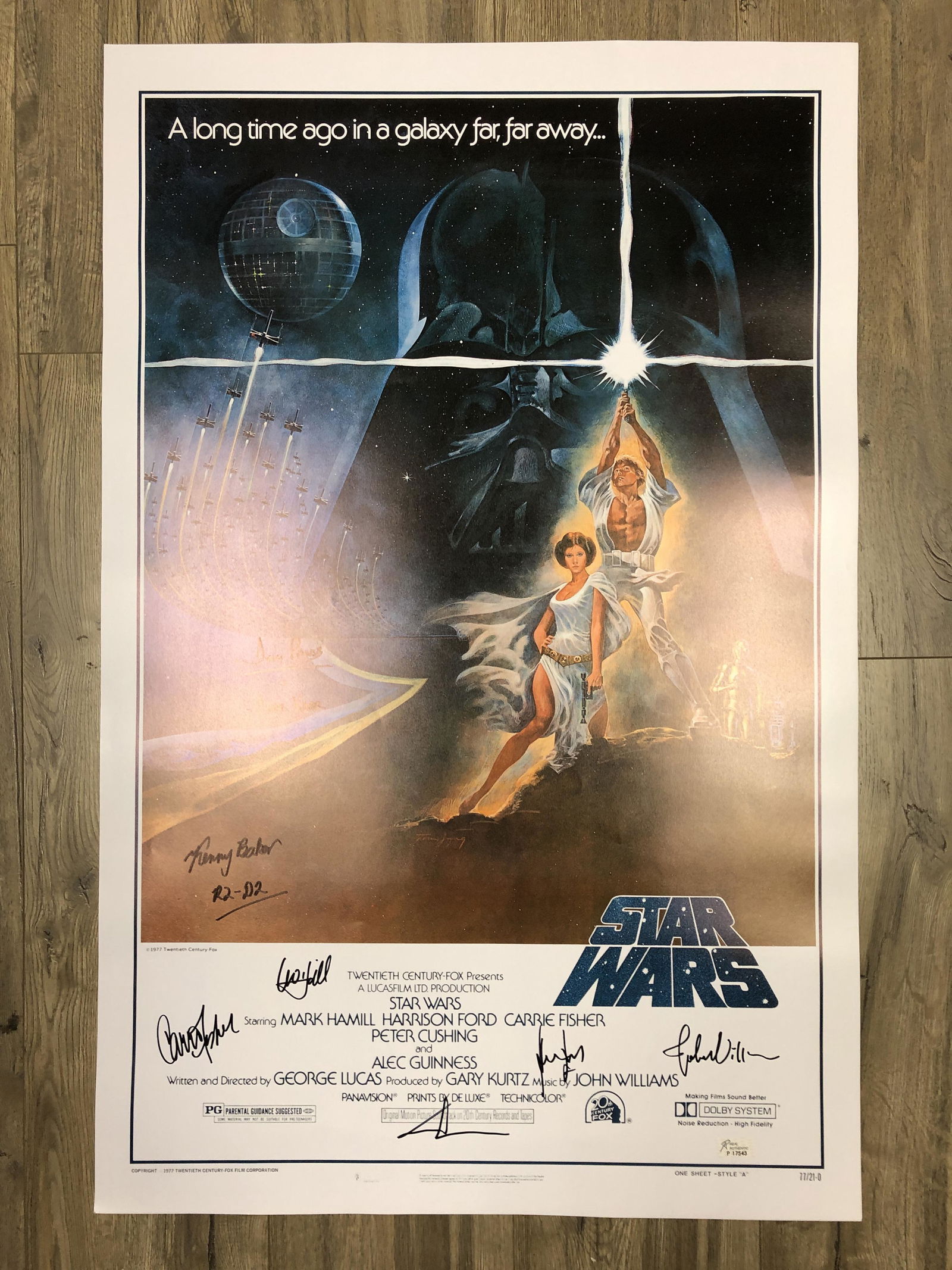 STAR WARS MULTI SIGNED 24 X 36 MOVIE POSTER ( RA COA) (1 of 2)