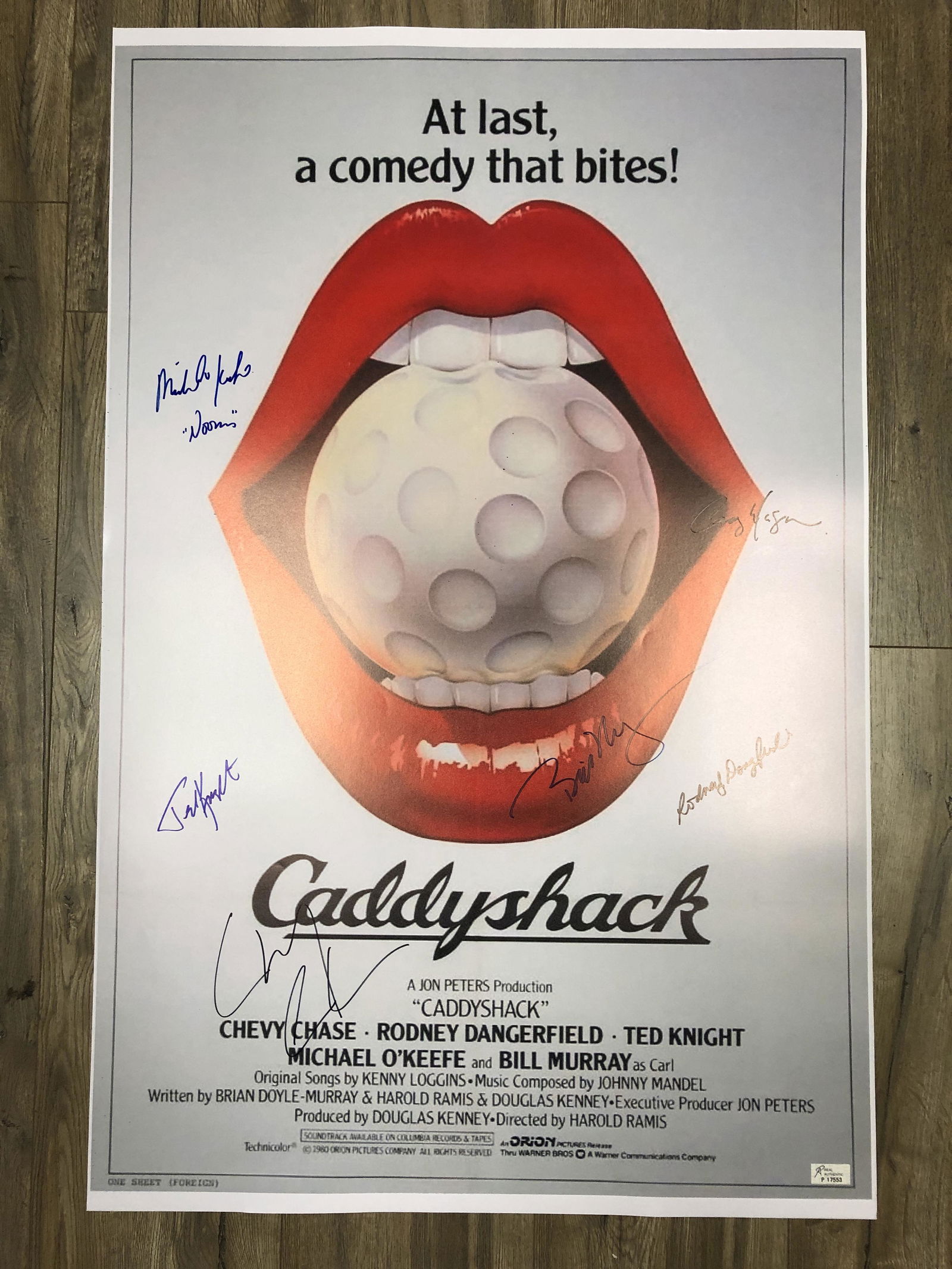 CADDYSHACK CAST SIGNED 24 X 36 POSTER (RA COA) (1 of 2)