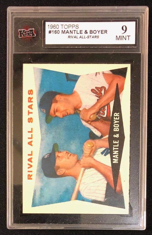 1960 TOPPS MANTLE AND BOYER NO.160 (KSA 9) (1 of 2)