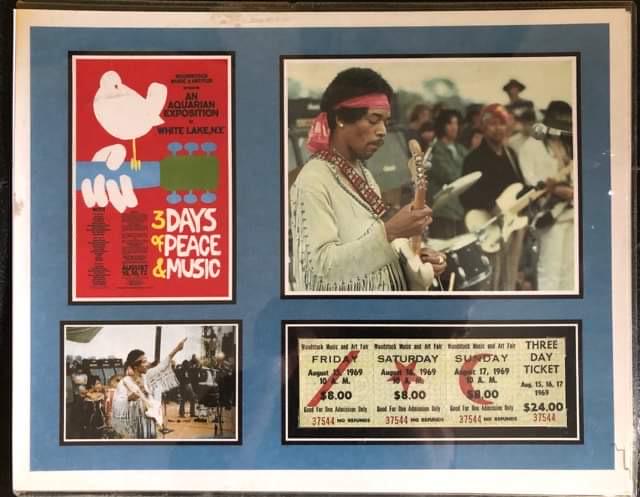 JIMI HENDRIX WOODSTOCK TICKET DISPLAY (1 of 2)