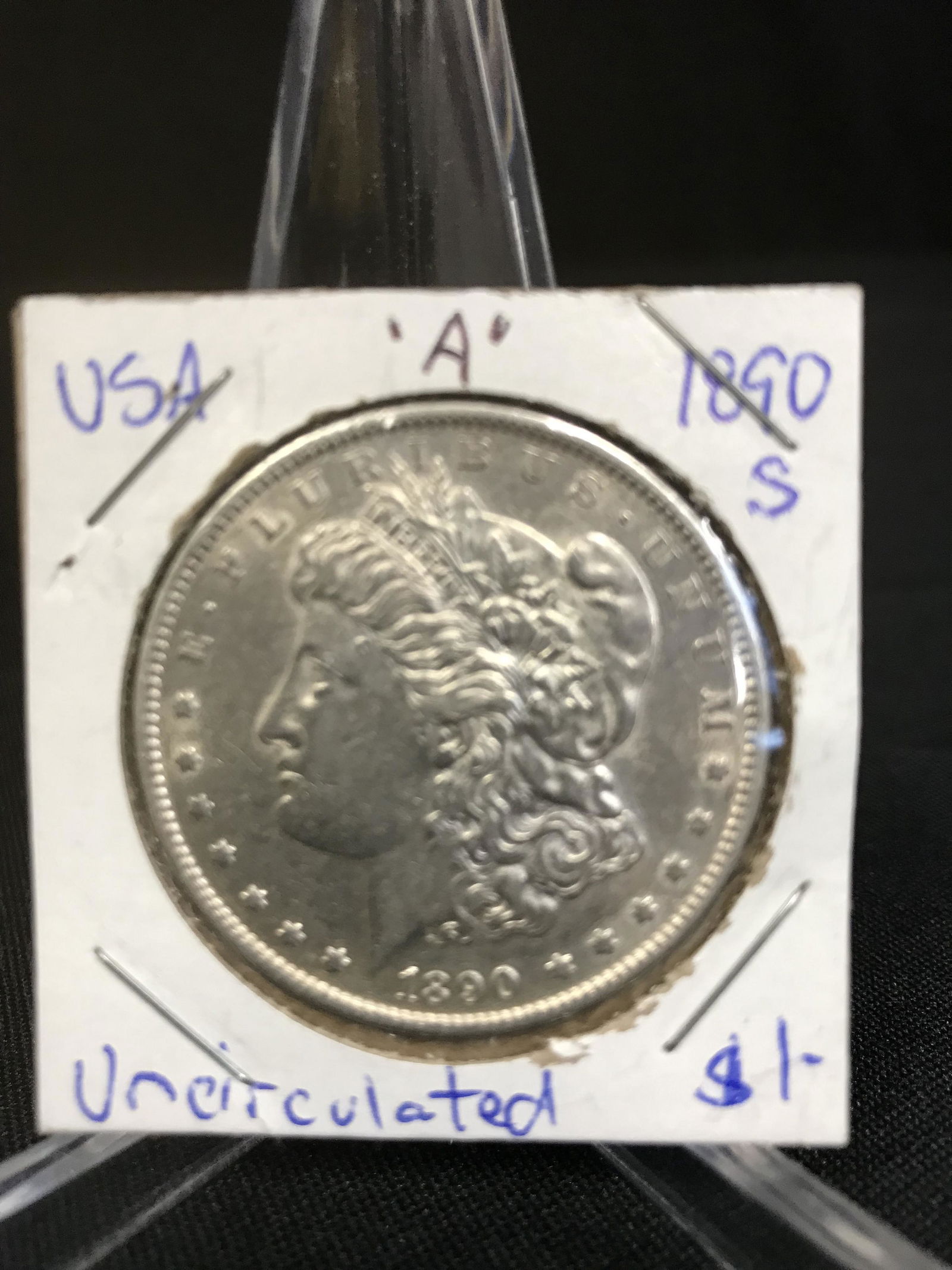 1890 S UNCIRCULATED  MORGAN SILVER DOLLAR .900 SILVER (1 of 1)