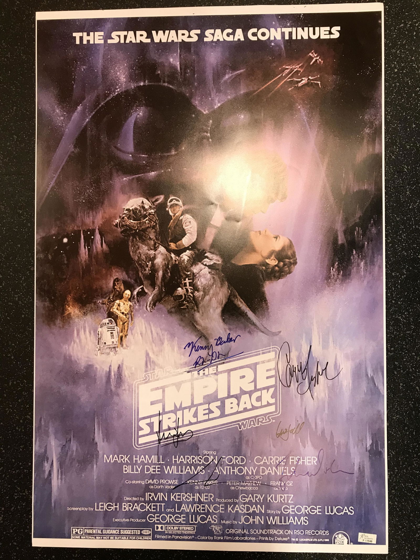 STAR WARS CAST SIGNED 24 X 36 MOVIE POSTER ( RA COA) (1 of 3)