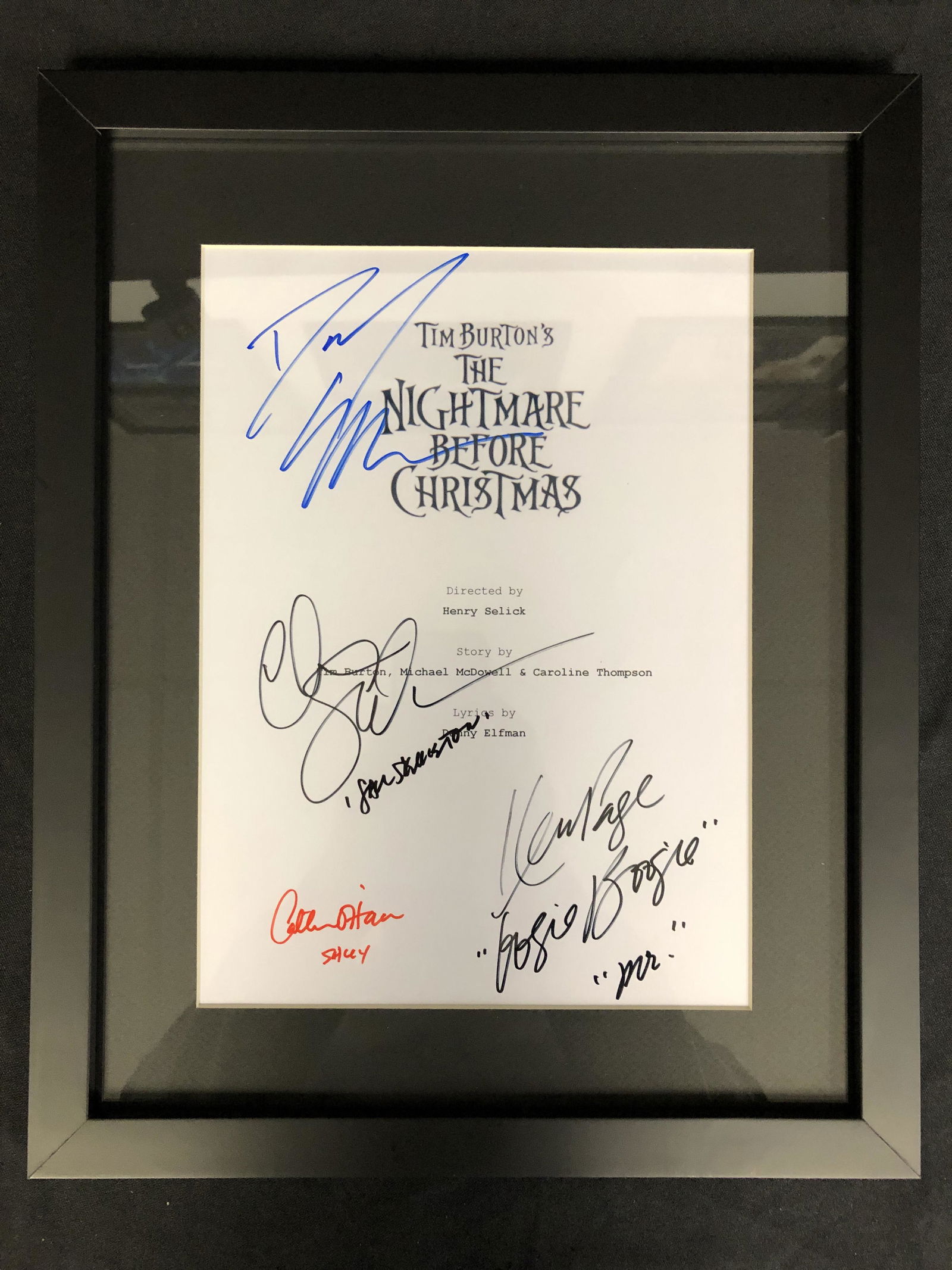 TIM BURTON'S NIGHTMARE BEFORE CHRISTMAS CAST SIGNED (1 of 2)