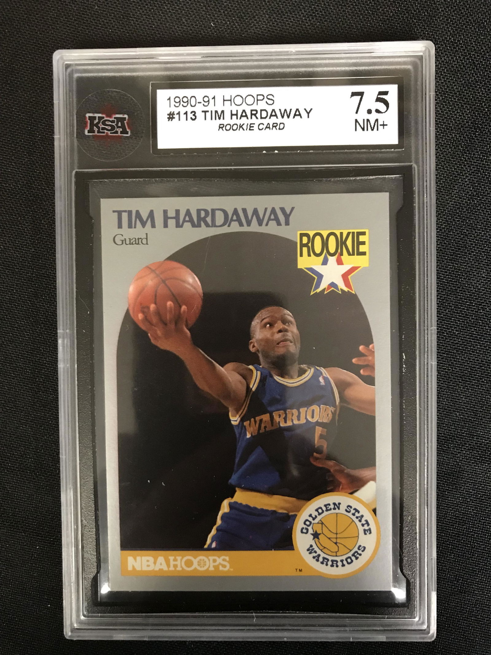 1990-91 HOOPS #113 TIM HARDAWAY Rookie Card (7.5 NM+) (1 of 1)