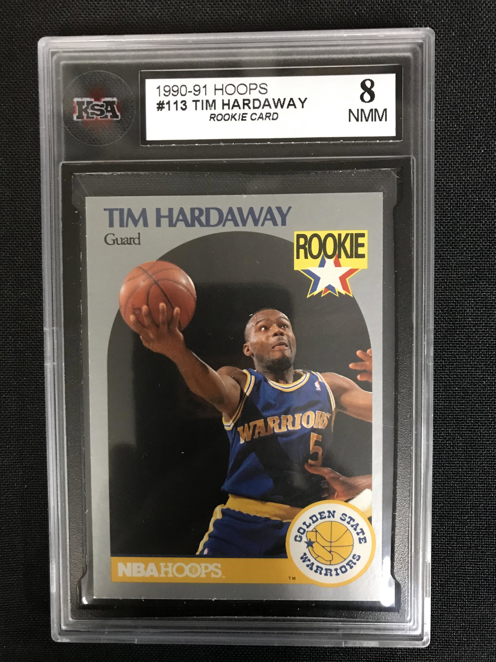 1990-91 HOOPS #113 TIM HARDAWAY Rookie Card (8 NMM): 1990-91 HOOPS #113 TIM HARDAWAY Rookie Card (8 NMM)