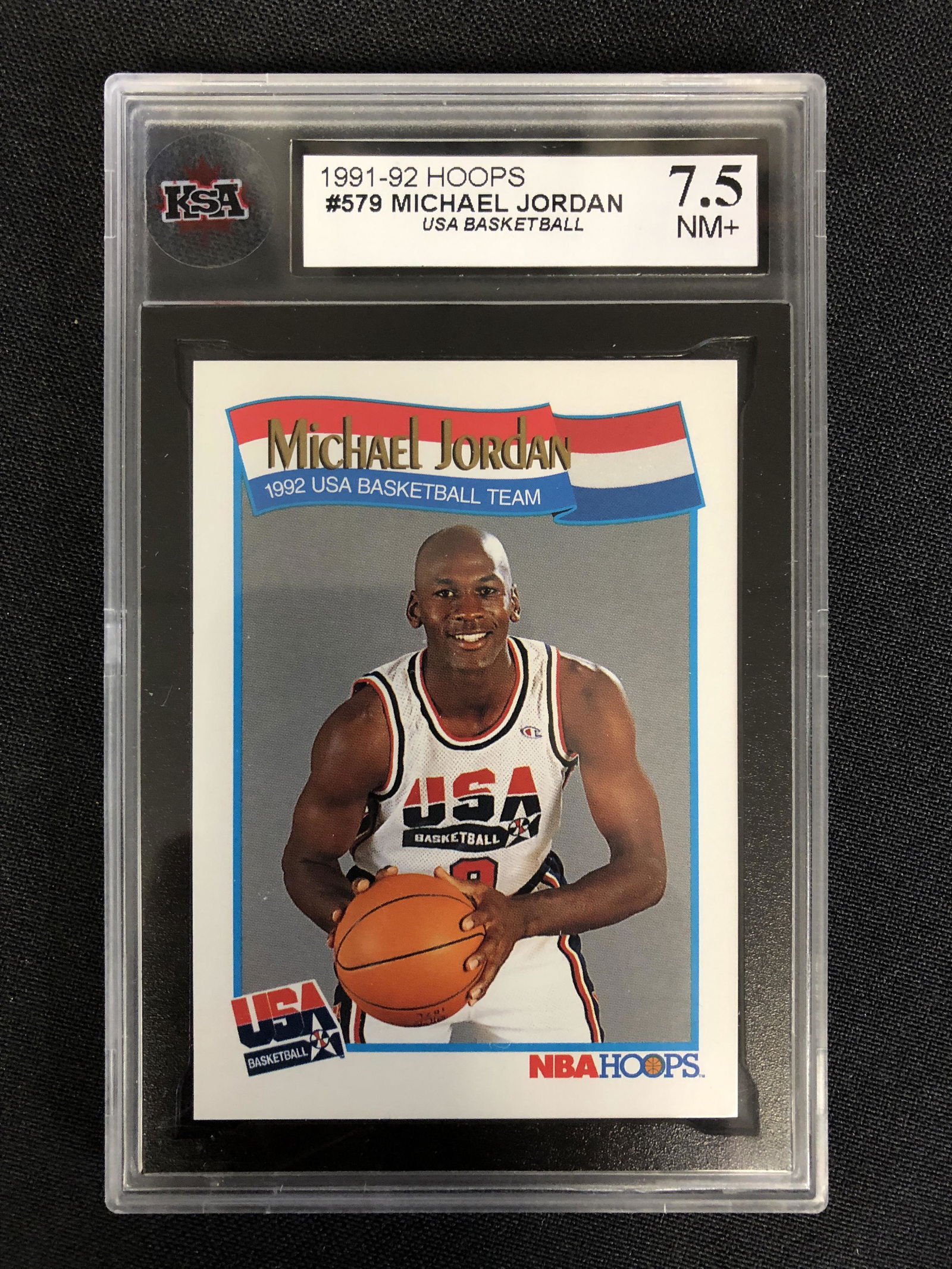 1991-92 HOOPS #579 MICHAEL JORDAN USA Basketball (7.5 (1 of 2)