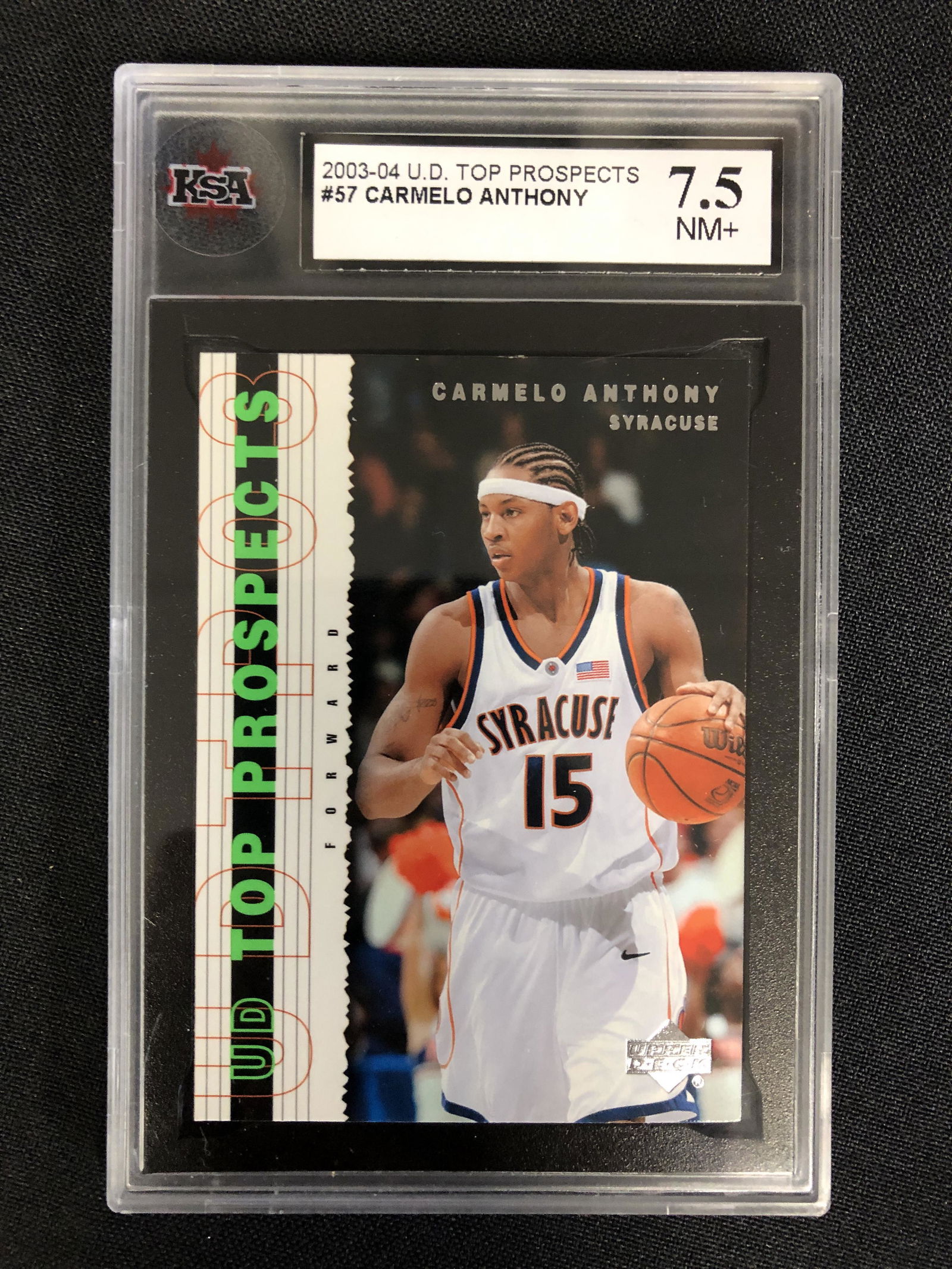 2003-04 U.D TOP PROSPECTS #57 CARMELO ANTHONY (7.5 (1 of 2)