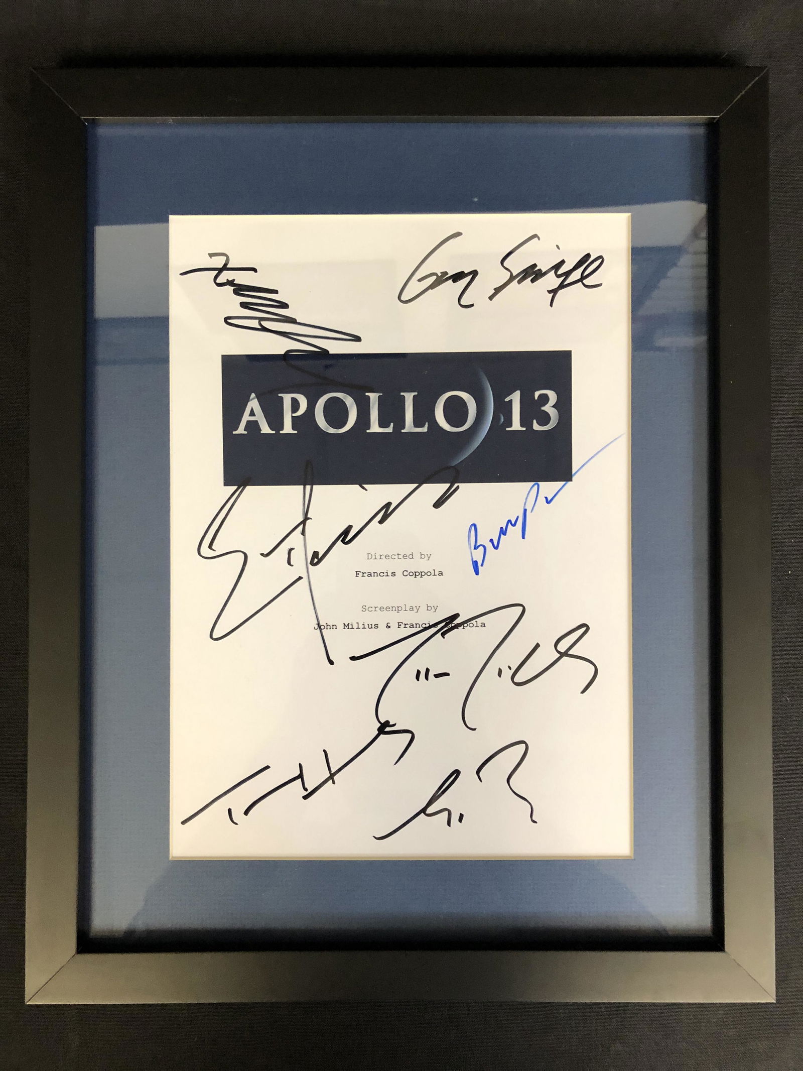 APOLLO 13 CAST SIGNED SCRIP COVER FRAMED (RA COA) (1 of 2)