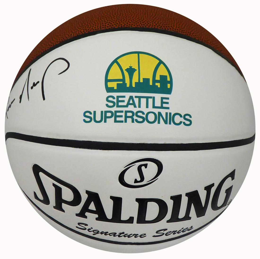 SHAWN KEMP SIGNED SEATTLE SUPERSONICS BASKETBALL (1 of 4)