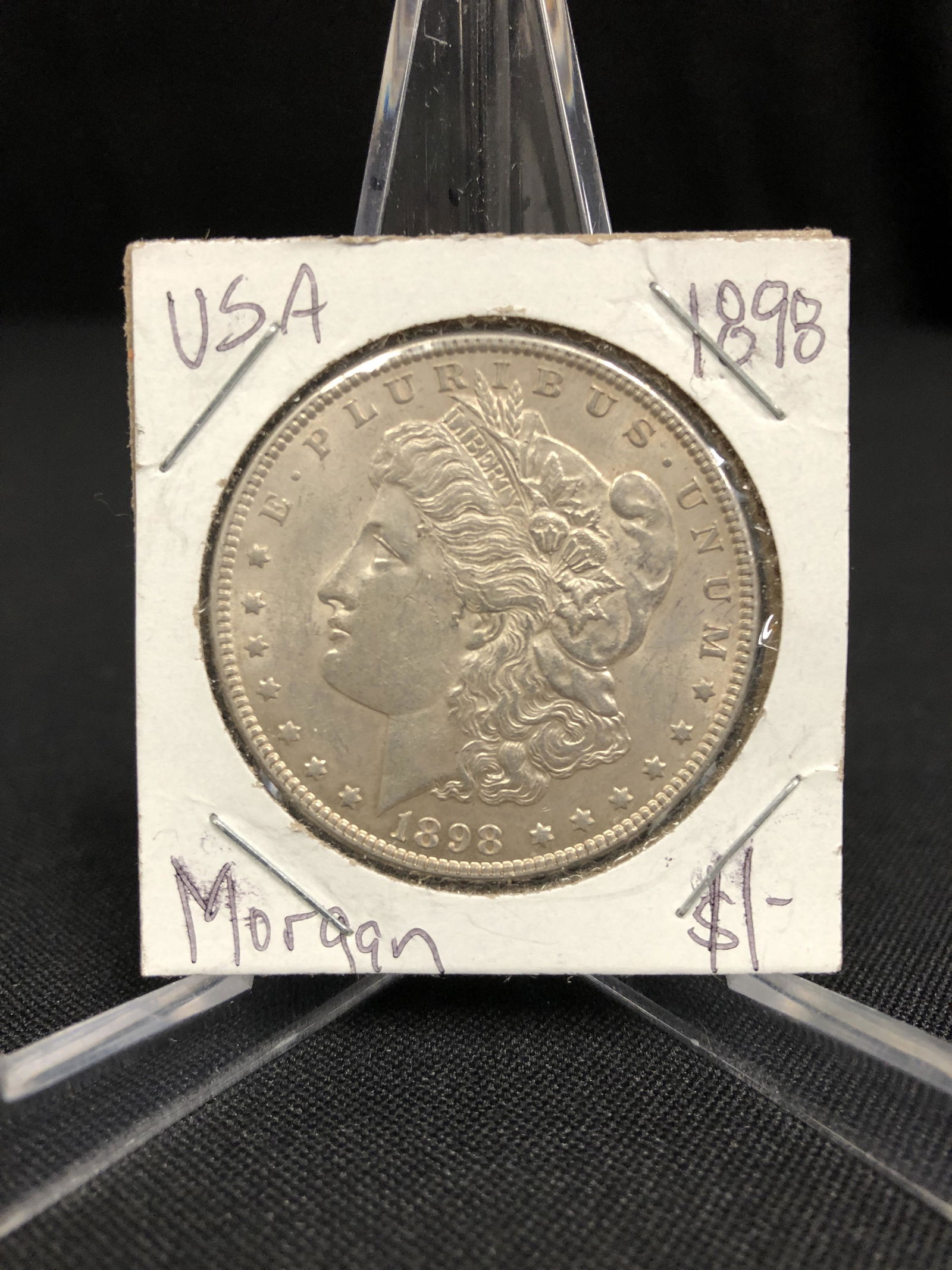 1898 USA MORGAN SILVER DOLLAR: 1898 USA MORGAN SILVER DOLLAR
