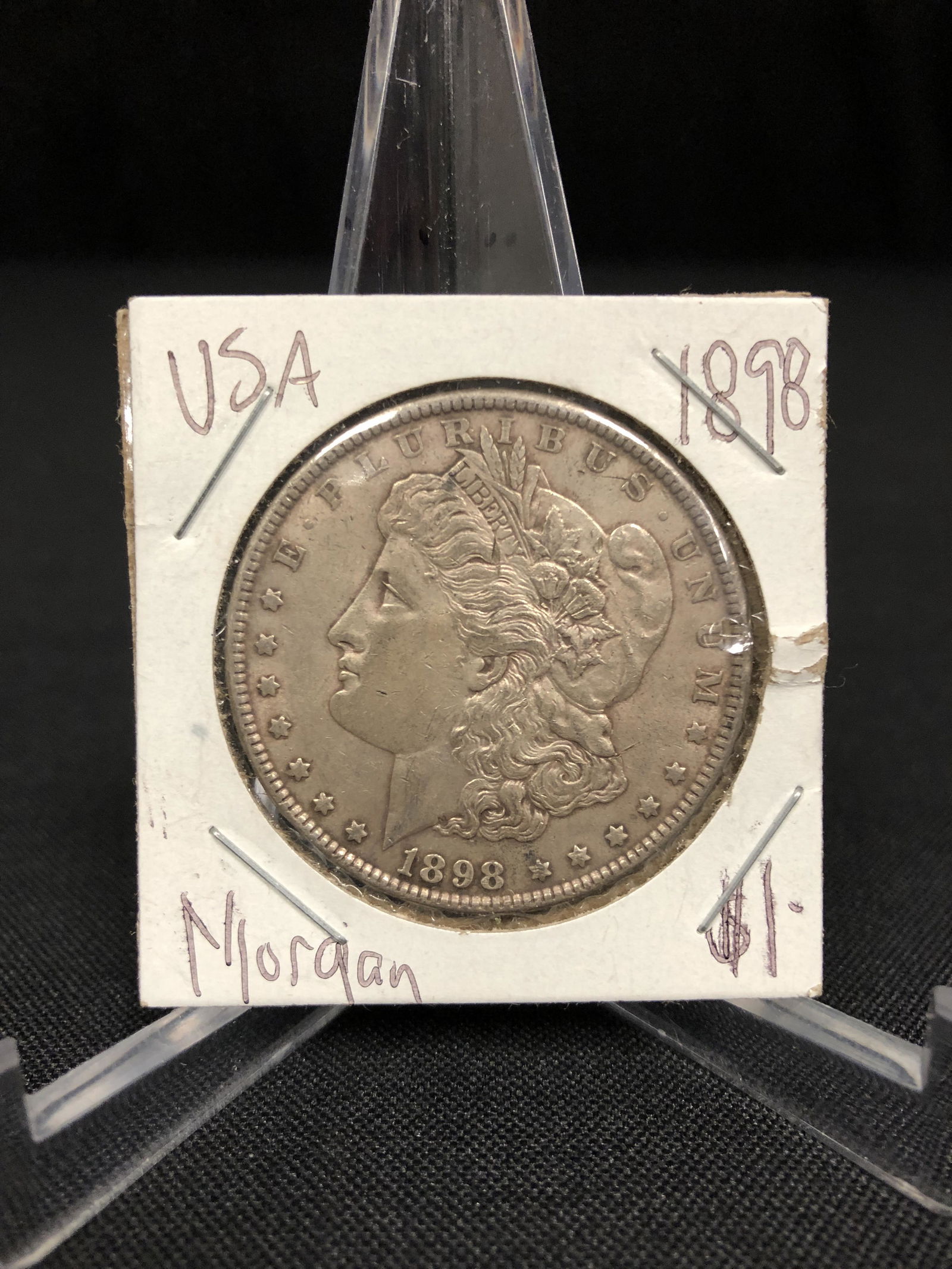 1898 USA MORGAN SILVER DOLLAR: 1898 USA MORGAN SILVER DOLLAR
