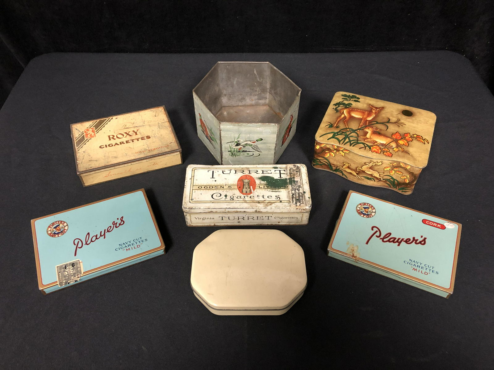 VINTAGE CIGARETTE TINS LOT (1 of 1)