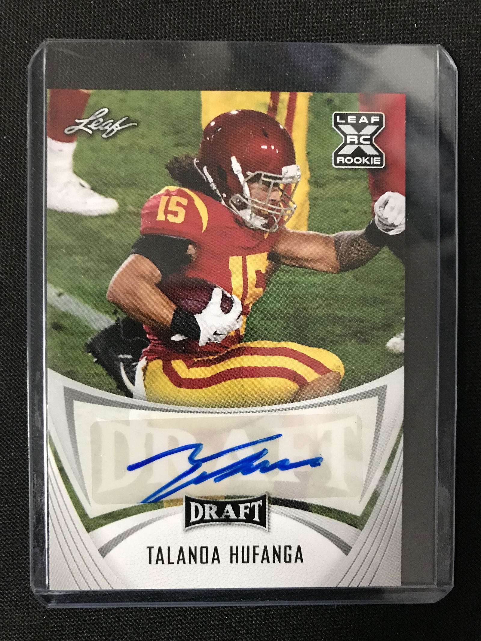 2021 LEAF DRAFT FOOTBALL #BA-TH1 TANALDA HUFANGA RC AUT (1 of 2)