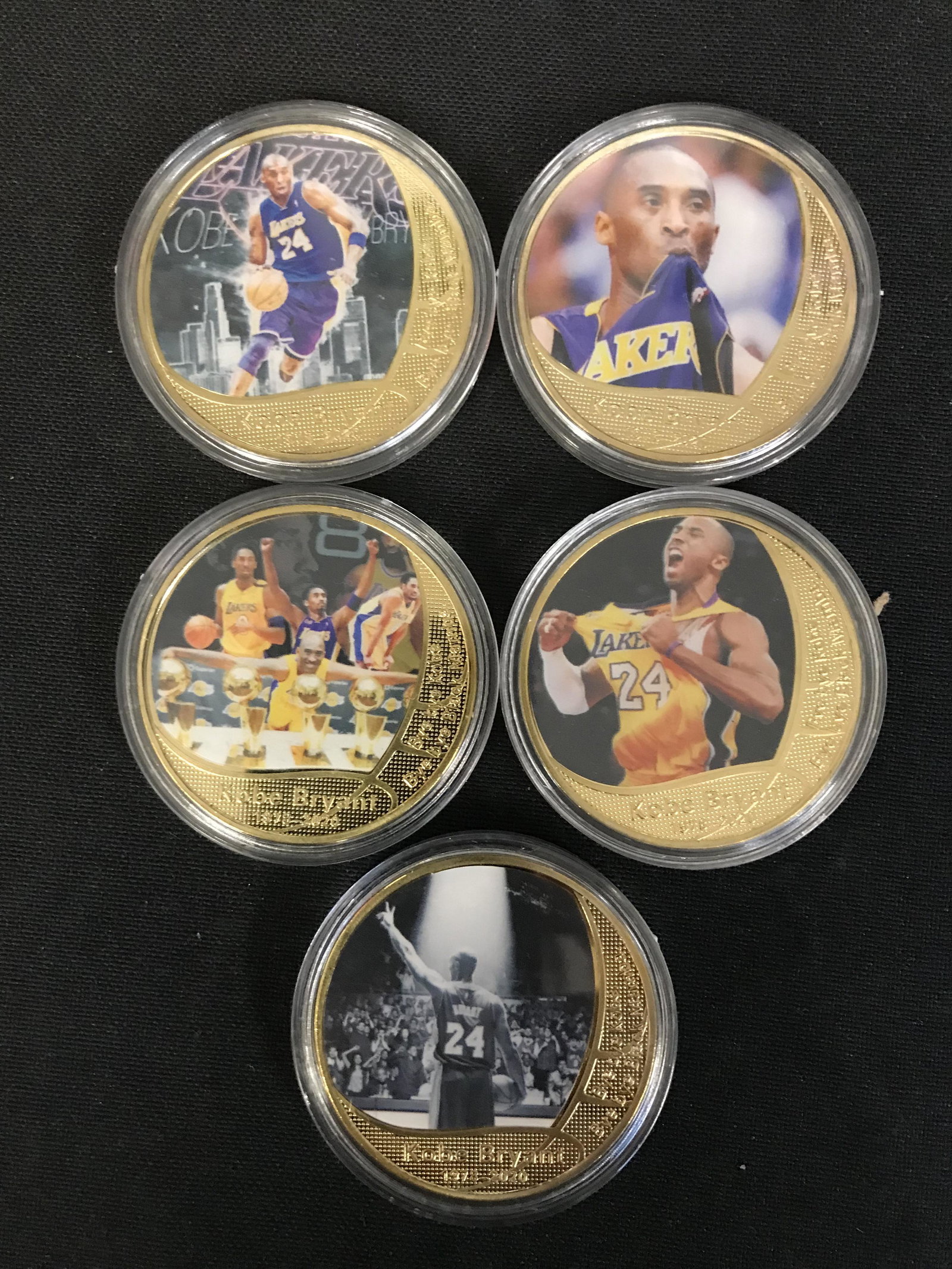 KOBE BRYANT GOLD PLATED COLLECTOR COINS LOT (1 of 2)