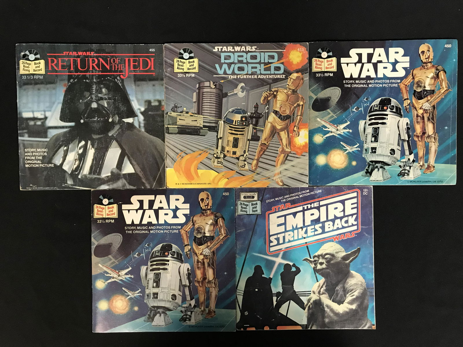 VINTAGE STAR WARS STORY BOOK AND RECORDS LOT (1 of 1)