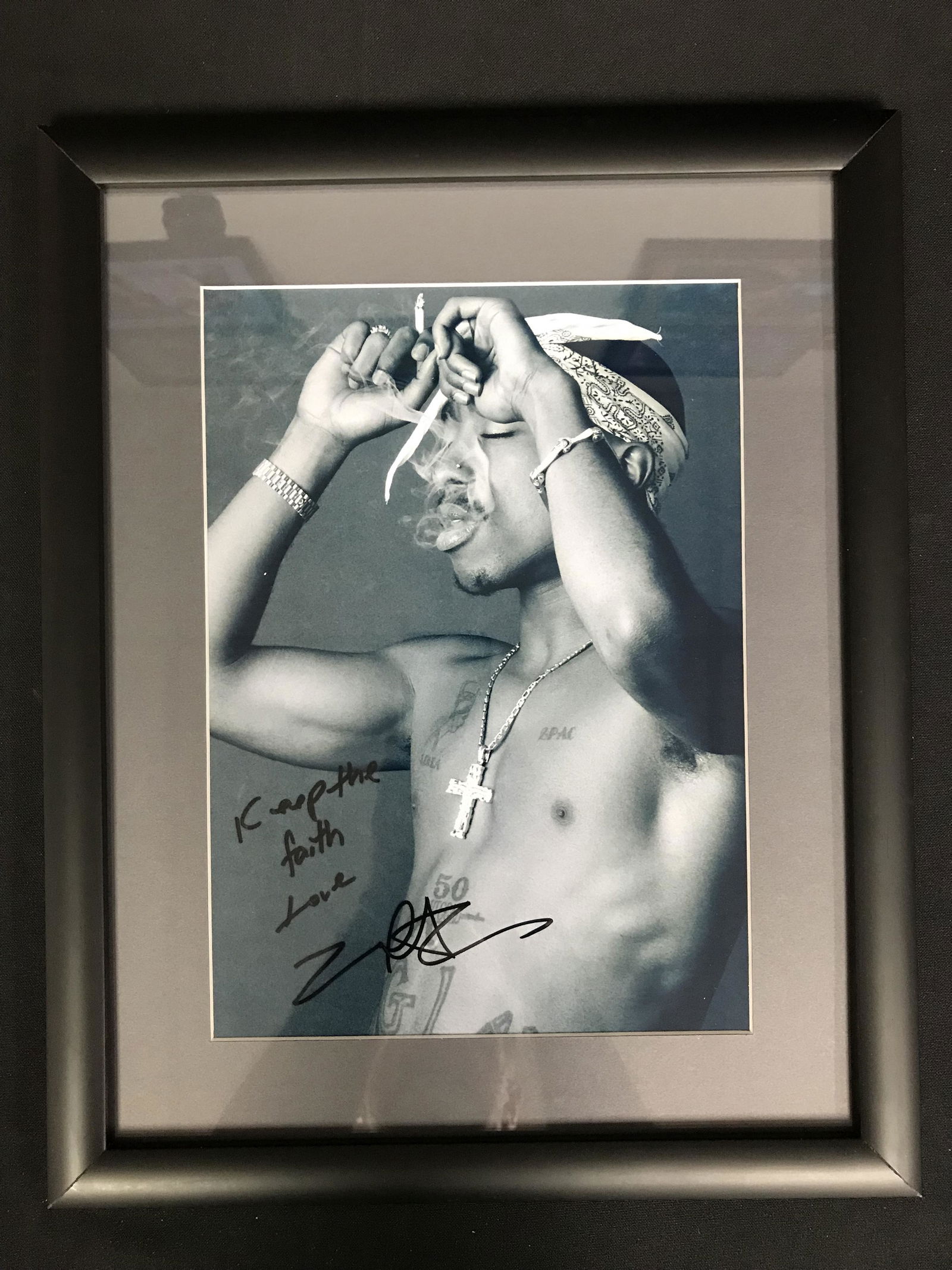 2PAC SIGNED AND FRAMED 8 X 10 (RA COA) (1 of 2)