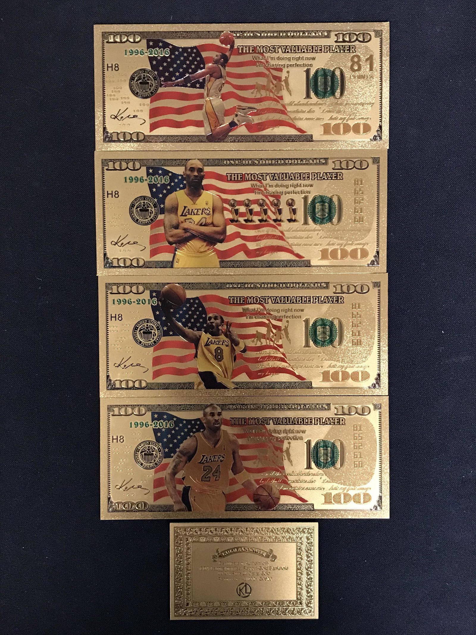 KOBE BRUANT 24KT GOLD BANK NOTES (1 of 2)