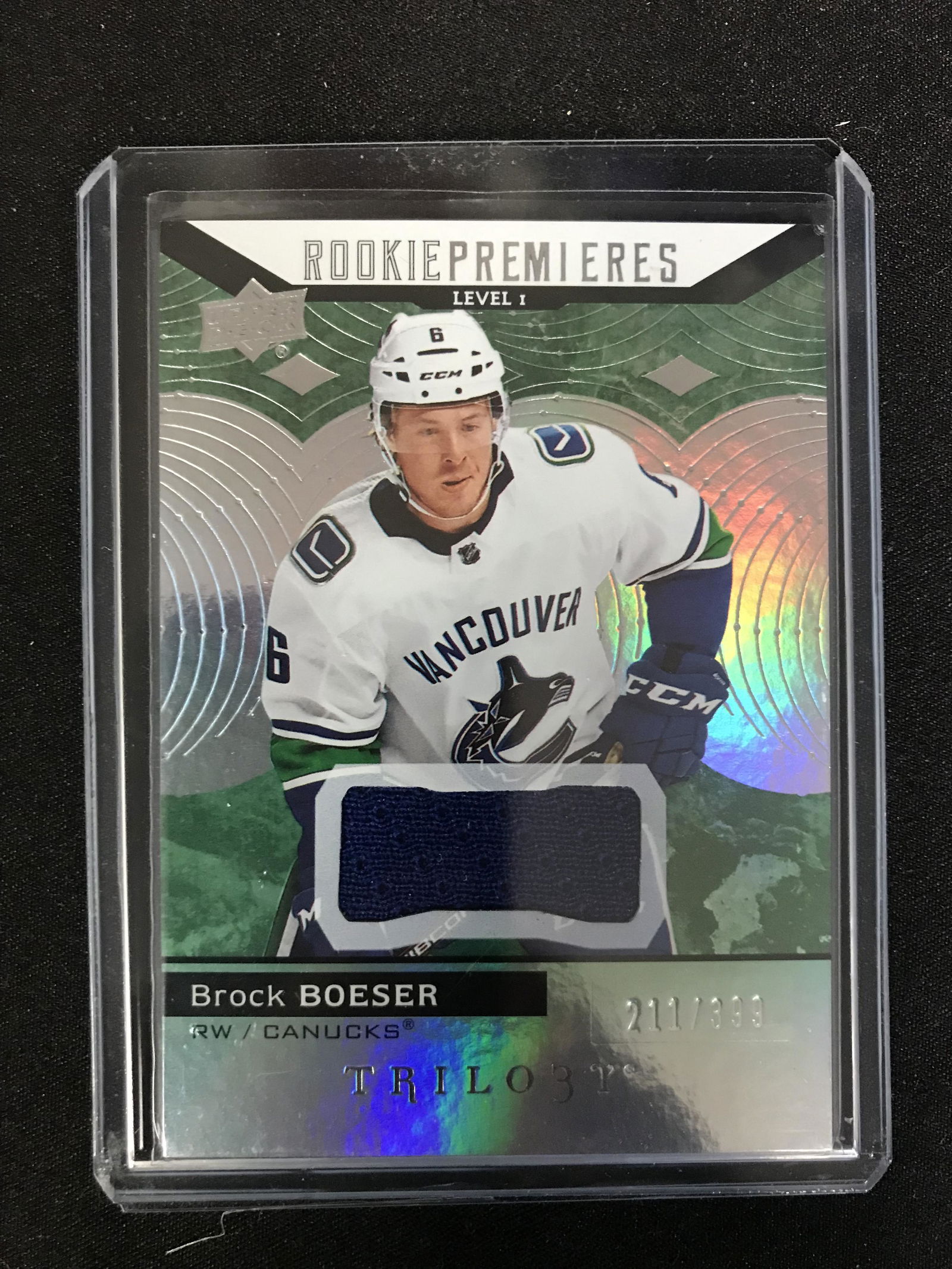 2017-18 UPPER DECK TRILOGY #78 BROCK BOESER ROOKIE (1 of 2)