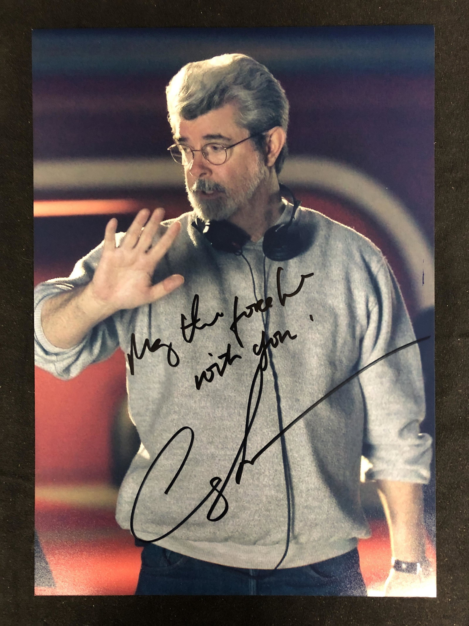 GEORGE LUCAS SIGNED 8 X 10 (RA COA): GEORGE LUCAS SIGNED 8 X 10 (RA COA)