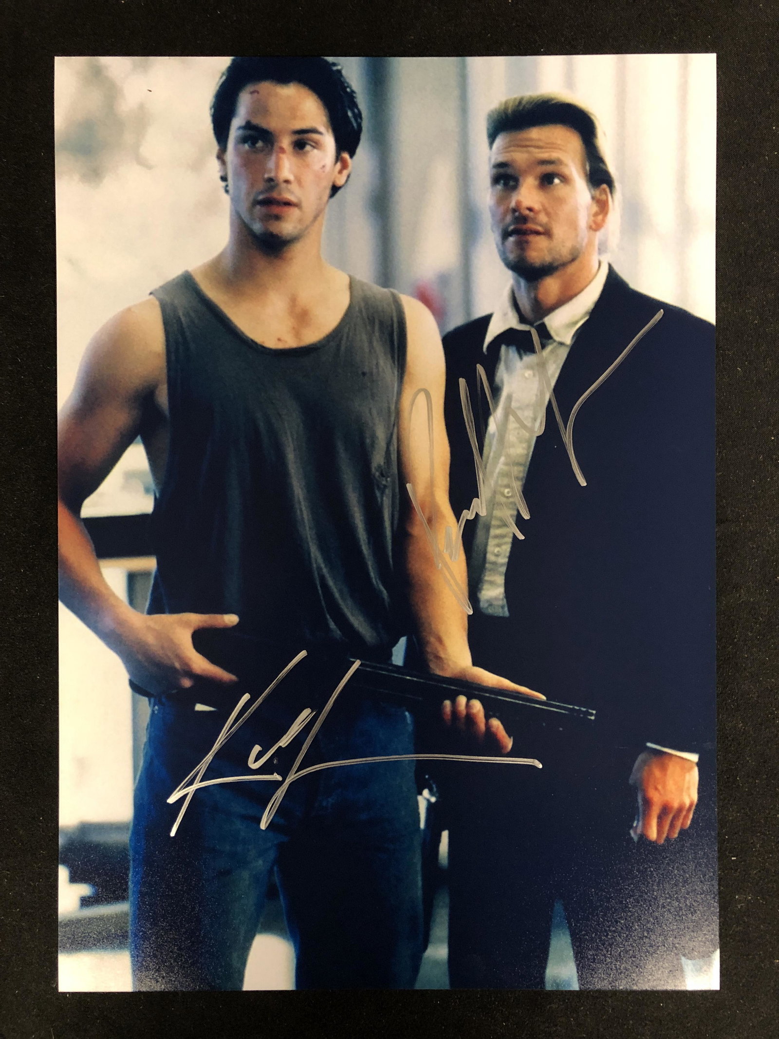 KEANU REEVES AND PATRICK SWAYZE SIGNED 8 X 10 (RA COA): KEANU REEVES AND PATRICK SWAYZE SIGNED 8 X 10 (RA COA)
