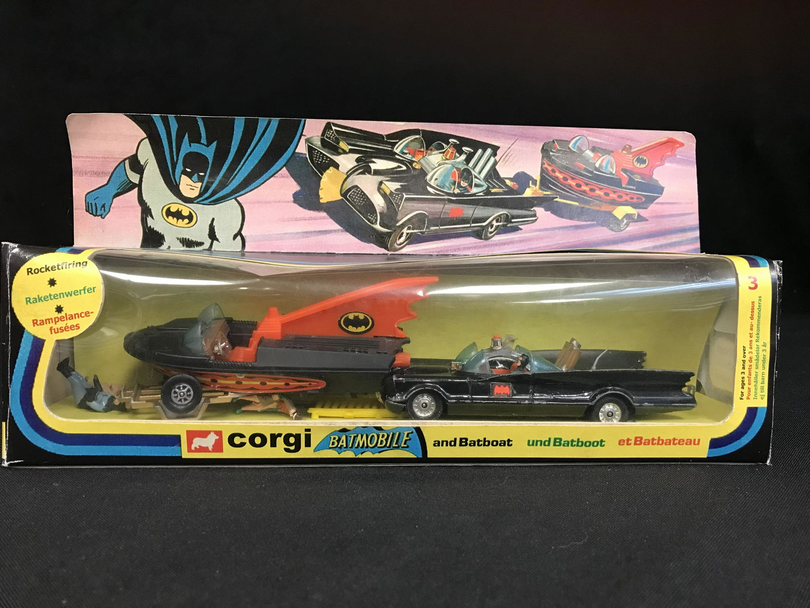 CORGI TOYS BATMOBILE and BATBOAT (1 of 3)