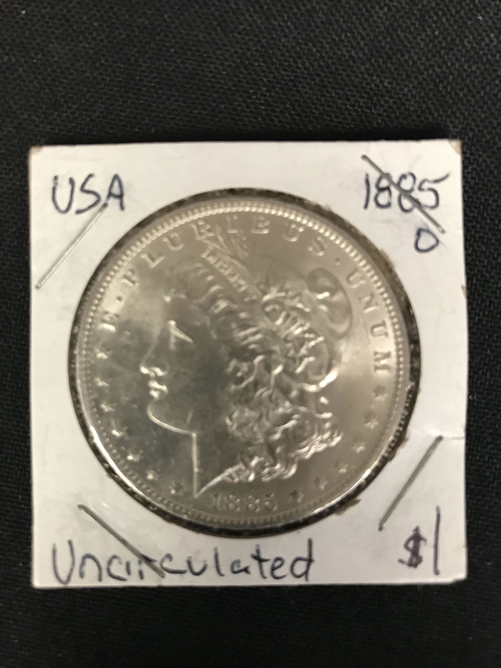 1885 USA MORGAN SILVER DOLLAR (NEW ORLEANS MINTED) Unci (1 of 1)